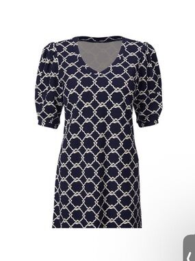 CAbi Navy and White Cruise Dress